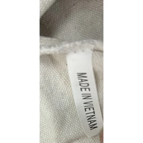 Trader Joe's Reusable Canvas Eco Tote Bag Heavy Duty Bag Blue White - Picture 8 of 11